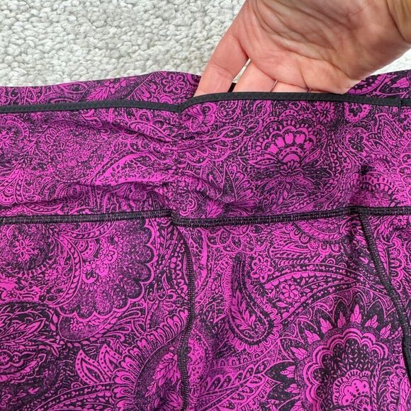Lululemon Outrun Crop Purple Mesh Paisley Print - Picture 6 of 12